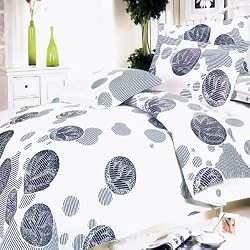 Blancho Bedding - [White Gray Marbles] Luxury Comforter Set Combo 300GSM