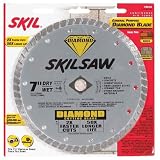 Skil 79510 7-Inch Dry or Wet Cutting Continuous Rim Turbo Diamond Saw Blade with 5/8-Inch or Diamond Knockout Arbor for Masonry