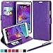 Note 4 Case, LK Galaxy Note 4 Wallet Case, Luxury PU Leather Case Flip Cover with Card Slots Pockets & Stand For Samsung Galaxy Note 4, Purple