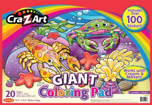 Cra-Z-art Giant Coloring Pad with Sticker Sheet, 13.5 x 19.5-Inches, 20 Pages (11003N-24)