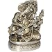 Brass Statue Sitting Hindu God Ganesha Playing Bina