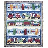 Trains, Planes & Trucks Woven Throw Blanket by Olive Kids