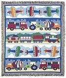 Trains, Planes & Trucks Woven Throw Blanket by Olive Kids