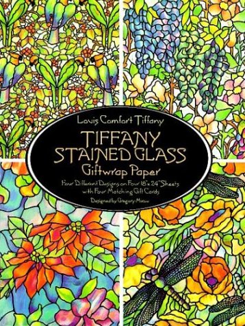 Tiffany Stained Glass Giftwrap Paper (Giftwrap--4 Sheets, 4 Designs)