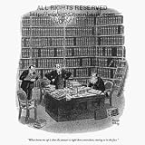 'The answer is right here somewhere, staring us in the face.' Cartoon print by Robert Day, Published in The New Yorker on 8/12/1950