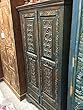 Indian Cabinet Blue Patina Armoire Hand Carved Floral Vintage Rustic Furniture