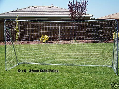 12x6 Soccer Goal, 32mm Steel Tubes, Goals, Huge, Brand New w/ Velcro Straps