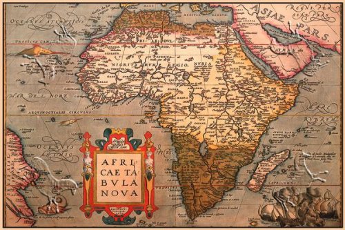 Art Poster, Map of Africa - 27.5 x 18.75