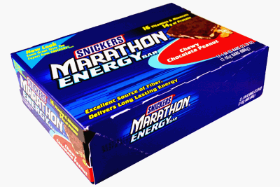 Snickers Marathon Energy Bar<br>Chewy Chocolate Peanut 12 Bars by Mars