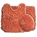 Lavish Home 3 Piece Super Plush Non-Slip Bath Mat Rug Set - Rust