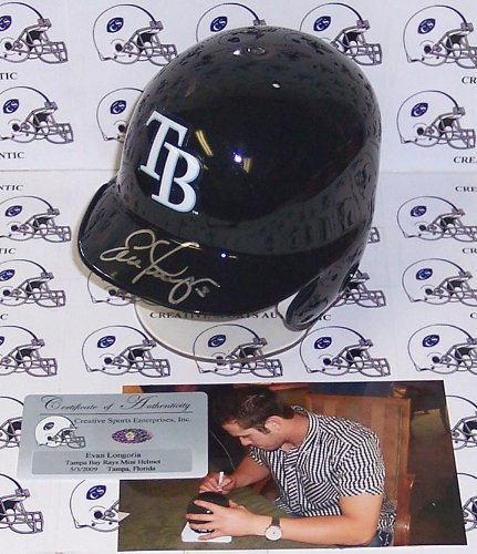 Evan Longoria Hand Signed Tampa Bay Rays Mini Helmet