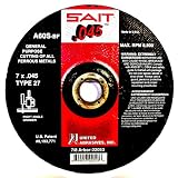 SAIT 22011 Type 27 4-Inch x .045-Inch x 5/8-Inch A60S General Purpose Depressed Center Grinding Wheels - 50 Pack