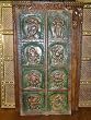 Ganesha Dancing Multi Color Carved Door Wall Panel India Decor 72x36