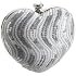 Magid Sequin Stripe Heart Clutc