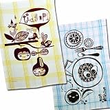 Blue Q - Dish Towel Duo: Tidy Up and Rise and Shine, 100% Cotton by Blue Q