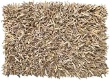 Extra Weave USA 2 by 3-Foot Leather Shag Rug, Buff
