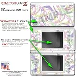 Nintendo DS Lite Neon Swoosh on White WraptorSkinz Skin Kit by TuneTattooz TM