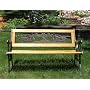 Painted Sky Designs Wood & Cast Iron Bench - Motorcycle Scene in Bronze, Model# BMC-BR-00125