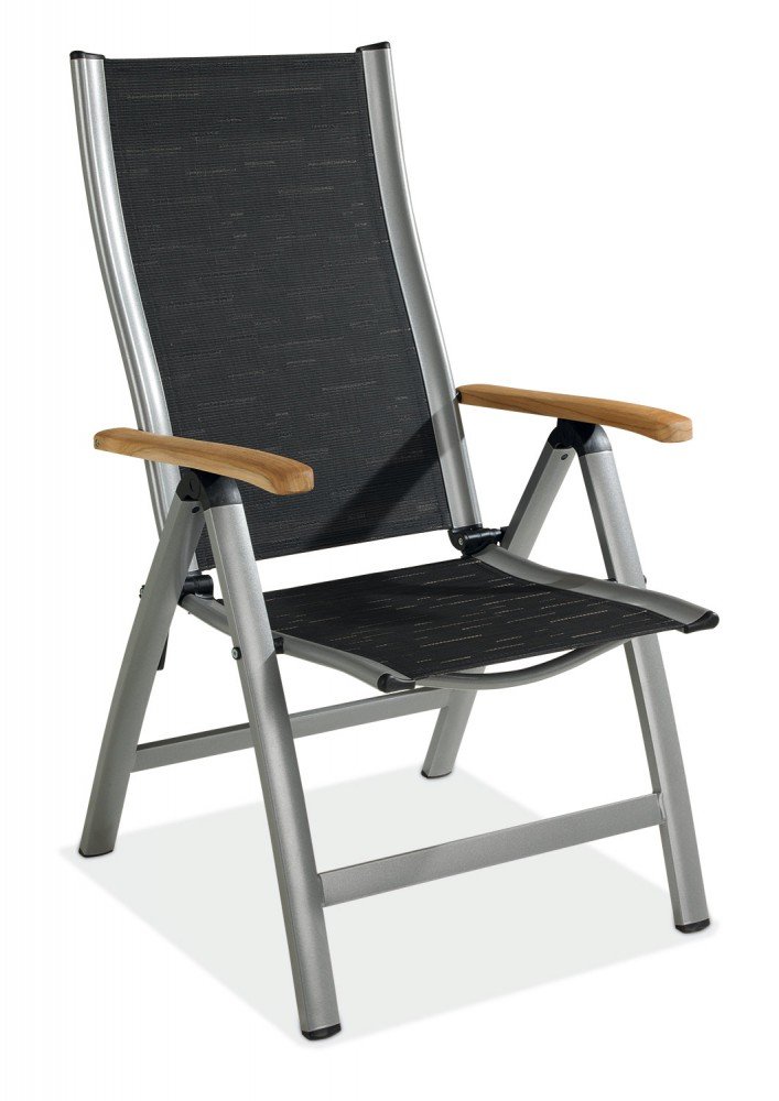 Klappstuhl Aluminium Gartenstuhl schwarz klappbar Achilles 1 günstig