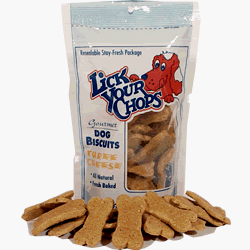 Lick Your Chops Gourmet Dog Biscuits - Three Cheese, 10 Ounce Pouch (Pack of 4)