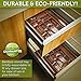 Baboon Bamboo Utensil Drawer Organizer, Adjustable Cutlery Utensil Holder, 18 x 2-Inch