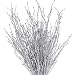 Factory Direct Craft Group of 12 Glitzy Silver Glitter Twig Embellishing Stems for Event Decor, Home Accenting and Creating