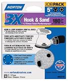 Norton 3219 3X  5 180 Grit 5 & 8 Hole Universal Vacuum Hole Hook & Loop Sanding Disc - 10 Pack