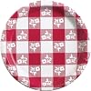 Creative Converting Plastic Coated Red Gingham Paper Plates, 8.75 Inch, 25 Count