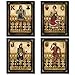 WallsThatSpeak 4 Harlequin Playing Card Poker Joker Jack Queen King Gregory Gorham Prints, 8 x 10-Inch, Black/Gold