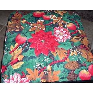 Christmas Throw Pillow Cover - Gingerbread Man / Birds / Floral