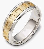 18 Karat Gold and Platinum 7mm Comfort Fit Wedding Band Ring