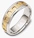 18 Karat Gold and Platinum 7mm Comfort Fit Wedding Band Ring