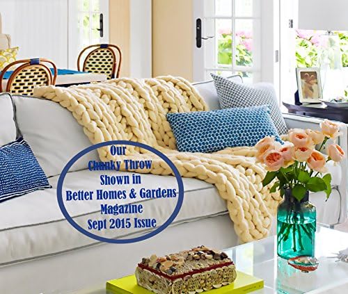 Featured in BHG Magazine, Chunky Blanket, Hand Knit, Merino