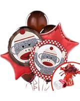 Sock Monkey Red Balloon Bouquet