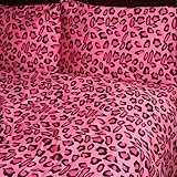 Sin in Linen Pink Leopard Print Full / Queen Duvet Cover , 100% Cotton Sate ....