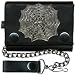 Spider on Web Metal Badge Leather Wallet