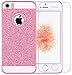 Iphone 5 Case, A-Focus Beauty Luxury Girly Gitter dazzling Flash Twinkle Blaze Bling Sparkle Crystal Rhinestone Hard PC Case + Glass Screen Protector for Iphone SE / 5s / 5 (Bling Pink)