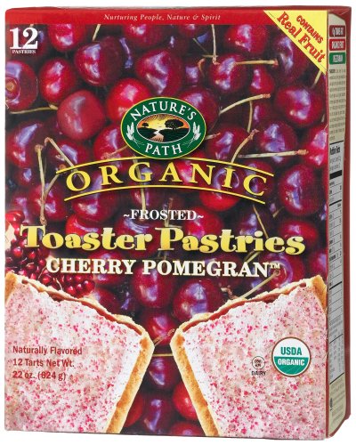 Nature's Path Organic Toaster Pastries, Frosted Cherry Pomegranate, 12-Count Boxes (Pack of 6)