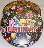 Gourmet Food : Scott's Cakes Garlic Pretzel Nuggets in a Large Happy Birthday Tin