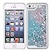 Yoption Transparent Plastic 3D Glitter Quicksand and Heart Liquid Case for Apple iPhone 5 5S SE