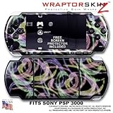 Neon Swoosh on Black WraptorSkinz Skin and Screen Protector Kit fits Sony P ....