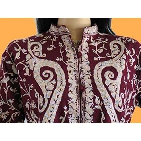 MAROON CASHMERE COAT LADIES Ladies WOOL LONG JACKET by NovaHaat