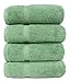 SALBAKOS - 100% Turkish Cotton Heirloom Quality Wash Cloth, Hand, Bath, Bath Sheet Towels and Bath Rugs & Mats (Green, 4 Bath Towels)