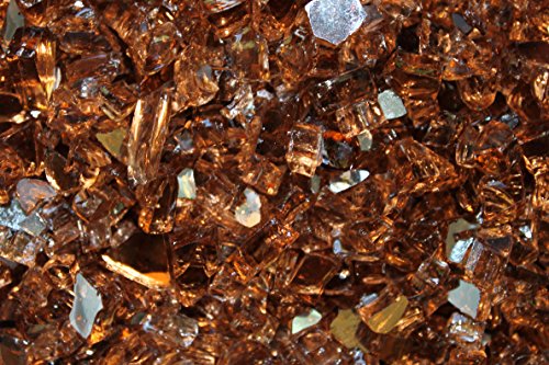 Fireglass 10-pound Reflective Fire Glass with Fireplace Glass and Fire Pit Glass, 1/4-inch, Copper