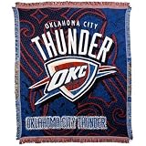 Oklahoma City Thunder NBA Triple Woven Jacquard Throw (Tattoo Series) (48x60")
