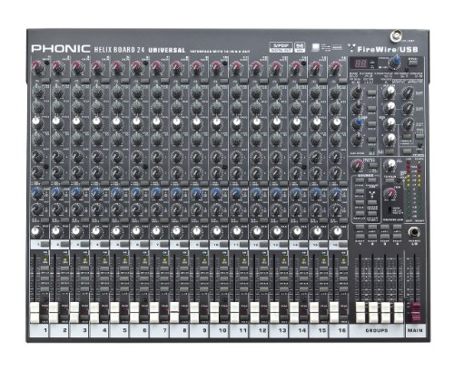 Phonic Helix Board 24 Universal 24-Input 4-Subgroup Mixer with USB 20 and FireWire Interface