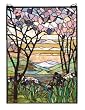 Landscape with Irises and Magnolia By Tiffany in Stained Glass
