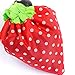 Btwzm 100% Polyester Foldable Reusable Strawberry Shopping Bags with Handles, Pack of 10