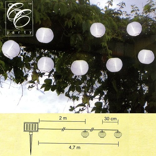 Best Season 477-13 LED-Solarlichterkette "White Ball", 10-teilig, 2,7 m, outdoor, cool wei&szlig;