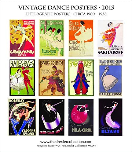 Ars Antigua 2015 Vintage Dance Posters - CD-style Desk Calendar